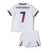 Maillot de football Réplique Paris Saint-Germain Khvicha Kvaratskhelia #7 Extérieur Enfant 2026-27 Manche Courte (+ Pantalon court)