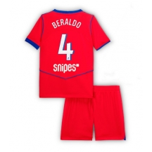 Maillot de football Réplique Paris Saint-Germain Lucas Beraldo #4 Troisième Enfant 2025-26 Manche Courte (+ Pantalon court)