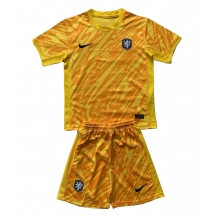Maillot de football Réplique Pays-Bas Gardien de but Extérieur Enfant Europe 2024 Manche Courte (+ Pantalon court)