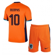 Maillot de football Réplique Pays-Bas Memphis Depay #10 Domicile Enfant Europe 2024 Manche Courte (+ Pantalon court)