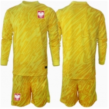 Maillot de football Réplique Pologne Gardien de but Domicile Enfant Europe 2024 Manche Longue (+ Pantalon court)