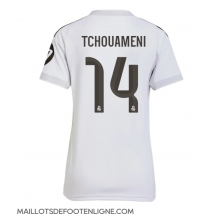 Maillot de football Réplique Real Madrid Aurelien Tchouameni #14 Domicile Femme 2025-26 Manche Courte