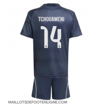 Maillot de football Réplique Real Madrid Aurelien Tchouameni #14 Extérieur Enfant 2025-26 Manche Courte (+ Pantalon court)