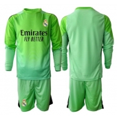 Maillot de football Réplique Real Madrid Gardien de but Extérieur Enfant 2025-26 Manche Longue (+ Pantalon court)
