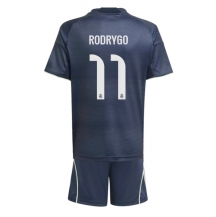 Maillot de football Réplique Real Madrid Rodrygo Goes #11 Extérieur Enfant 2025-26 Manche Courte (+ Pantalon court)