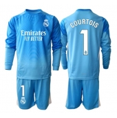 Maillot de football Réplique Real Madrid Thibaut Courtois #1 Gardien de but Domicile Enfant 2025-26 Manche Longue (+ Pantalon court)