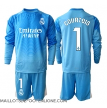 Maillot de football Réplique Real Madrid Thibaut Courtois #1 Gardien de but Domicile Enfant 2025-26 Manche Longue (+ Pantalon court)