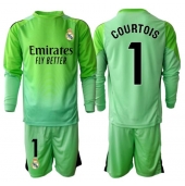 Maillot de football Réplique Real Madrid Thibaut Courtois #1 Gardien de but Extérieur Enfant 2025-26 Manche Longue (+ Pantalon court)