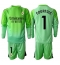 Maillot de football Réplique Real Madrid Thibaut Courtois #1 Gardien de but Extérieur Enfant 2025-26 Manche Longue (+ Pantalon court)