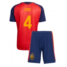 Maillot de football Réplique Spain Eric Garcia #4 Domicile Enfant Mondial 2026 Manche Courte (+ Pantalon court)