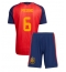 Maillot de football Réplique Spain Mikel Merino #6 Domicile Enfant Mondial 2026 Manche Courte (+ Pantalon court)