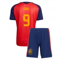 Maillot de football Réplique Spain Paez Gavi #9 Domicile Enfant Mondial 2026 Manche Courte (+ Pantalon court)