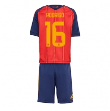 Maillot de football Réplique Spain Rodri Hernandez #16 Domicile Enfant Mondial 2026 Manche Courte (+ Pantalon court)