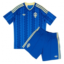 Maillot de football Réplique Sweden Extérieur Enfant Mondial 2026 Manche Courte (+ Pantalon court)