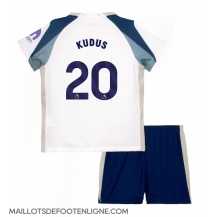 Maillot de football Réplique Tottenham Hotspur Mohammed Kudus #20 Domicile Enfant 2025-26 Manche Courte (+ Pantalon court)