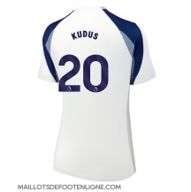 Maillot de football Réplique Tottenham Hotspur Mohammed Kudus #20 Domicile Femme 2025-26 Manche Courte