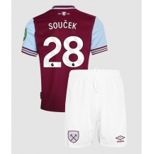 Maillot de football Réplique West Ham United Tomas Soucek #28 Domicile Enfant 2024-25 Manche Courte (+ Pantalon court)
