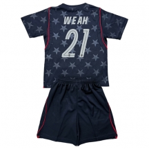 Maillot de football Réplique États-unis Timothy Weah #21 Extérieur Enfant Mondial 2026 Manche Courte (+ Pantalon court)